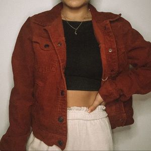 Forever 21 Brick Red Corduroy Button Jacket